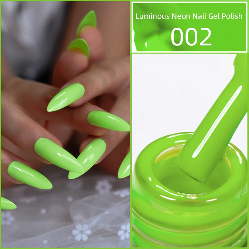 15ml Neon Luminous Gel Nail Gel Polish UV Soak off Lacquer Varnishes Summer Candy Hot Pink Green Yellow Nails Art