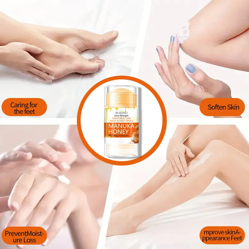 Anti Drying Foot Cream Urea Cracked Heel,Manuka Honey Foot Hand Cream Stick Extra Strength for Dry & Cracked Feet Elbows Knees