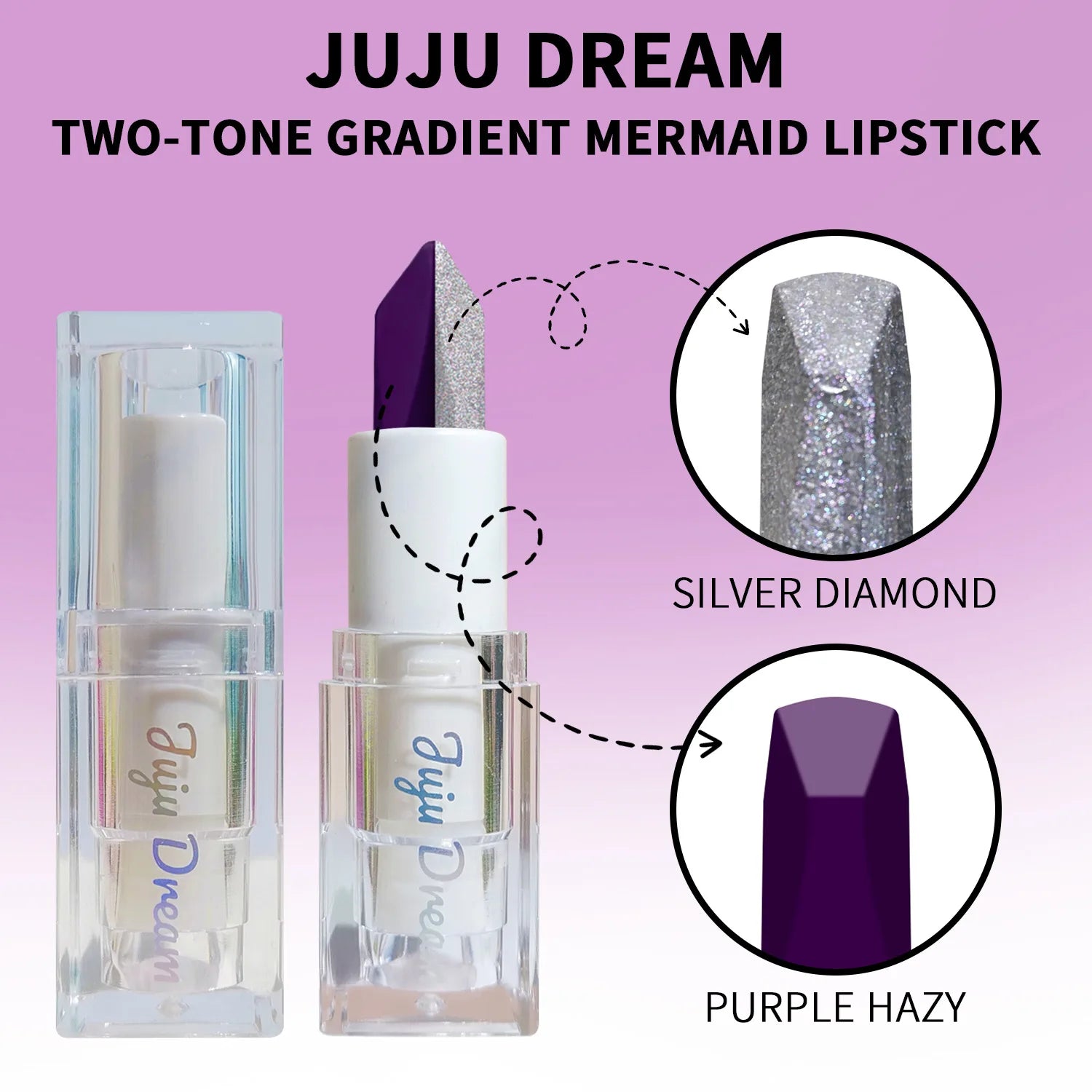 Color-Changing Dual-Tone Lipstick, Temperature-Sensitive Rose & Purple, Moisturizing, Long-Lasting, Waterproof, Unisex,Skin-Safe