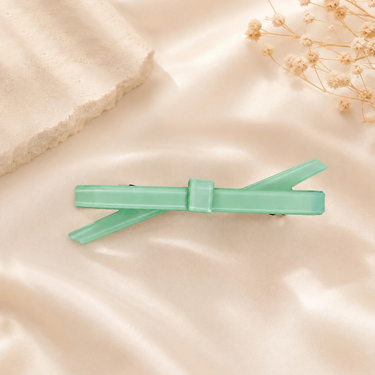 Acetate Bow Hair Barrette for Women Korean French Spring Clip Colorful Non Slip Hairpin Elegant Retro Hair Accessories for Girls
