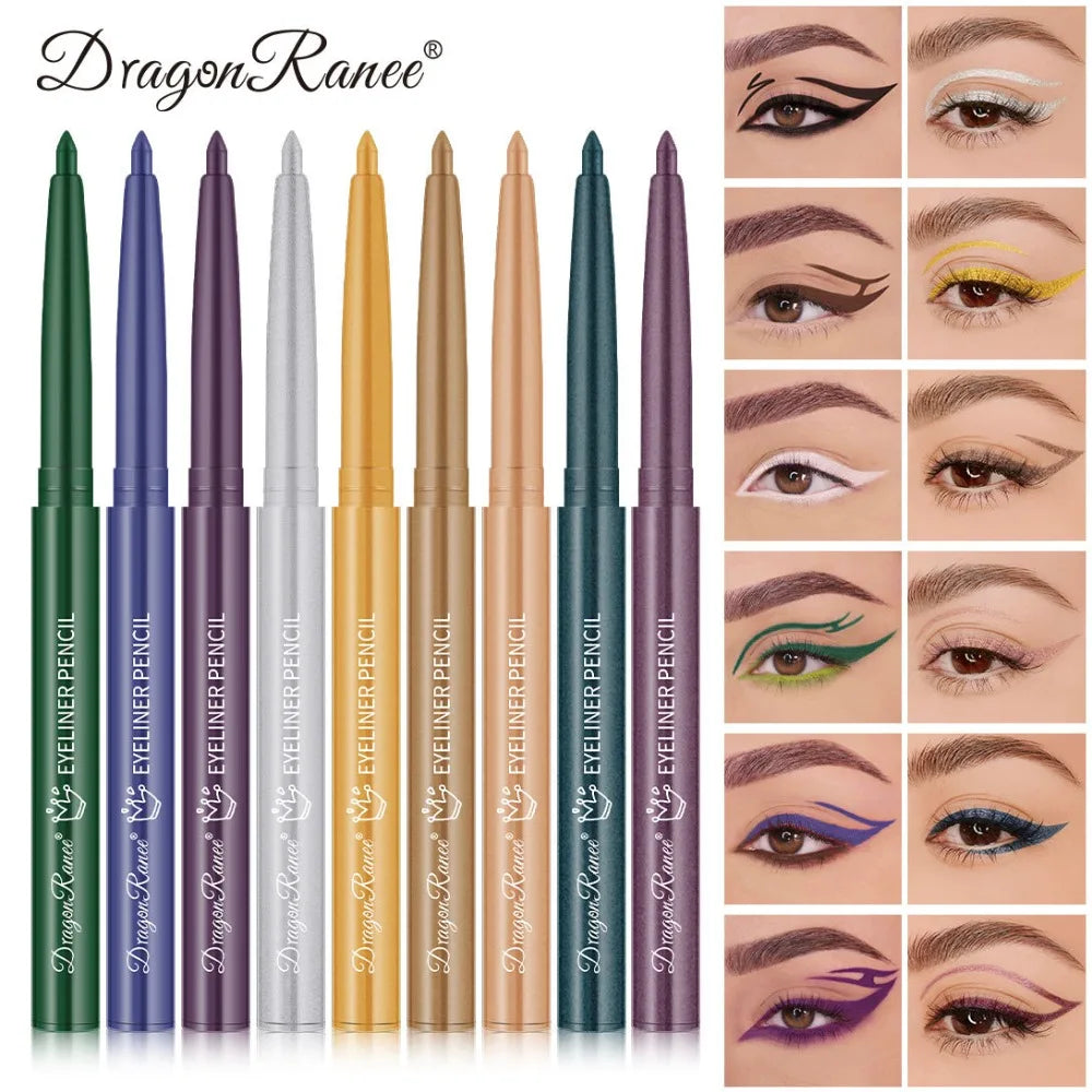 1Pc Ultra-fine Matte Smooth Waterproof Green Purple Eyeliner Gel Pencil Pearlescent White Eyeliner Easy Wear Eyeliner Pen Makeup