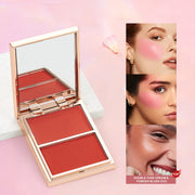 Two-tone Natural Matte Cream Blush Shimmer Contour Blusher Blush Powder Longlasting Waterproof Face Blusher Chinese Cosmetics