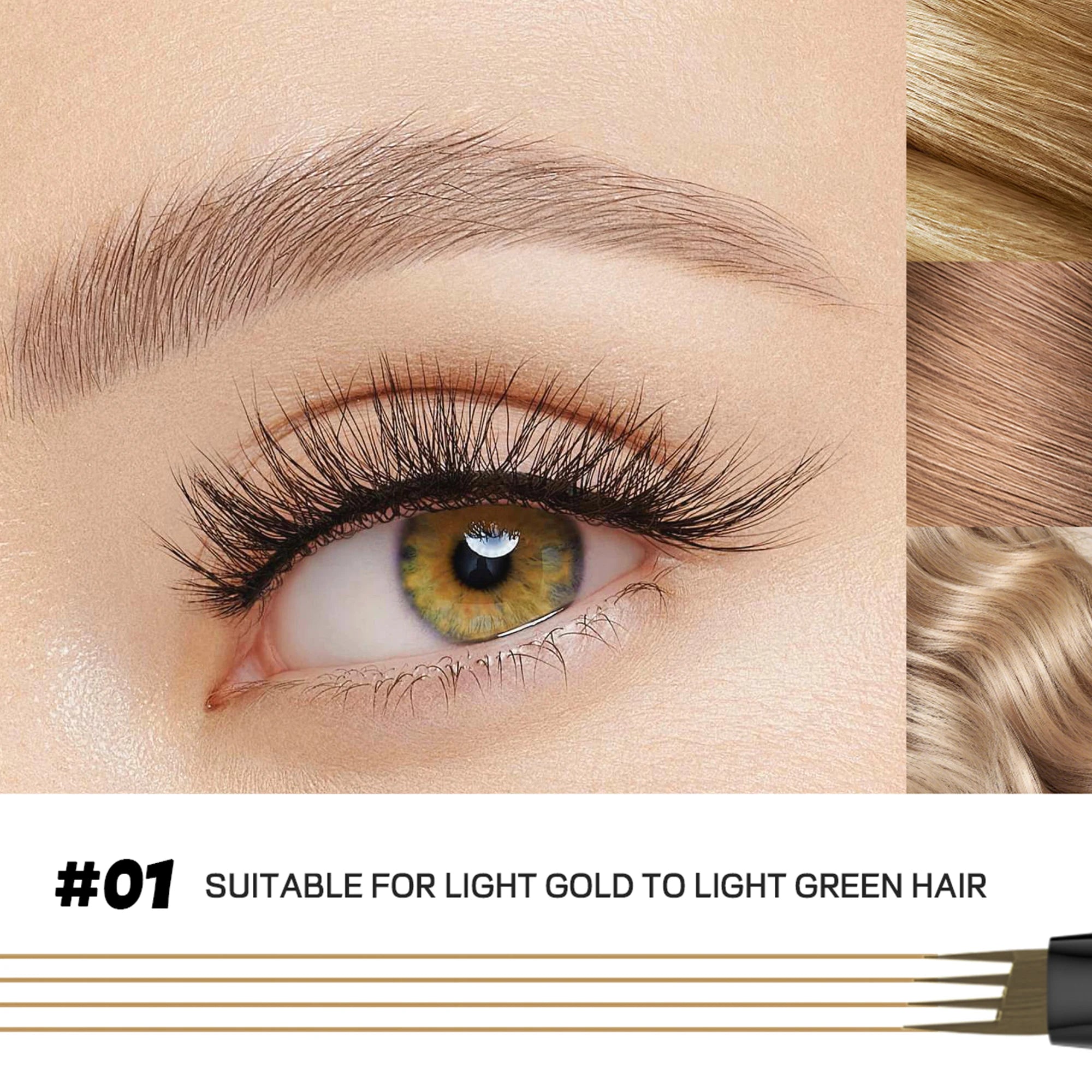 Liquid four-pronged eyebrow pencil, extremely fine, long-lasting, waterproof, sweatproof, high color intensity, perfect gift