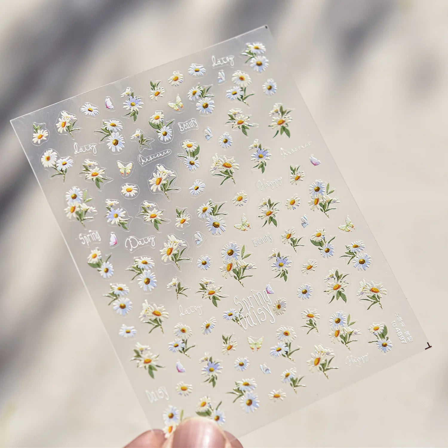 Cherry Blossom Nail Art Stickers 5D Embossed Nail Stickers Spring Self Adhesive Nail Decorations Stickers Decals Manicure Tools