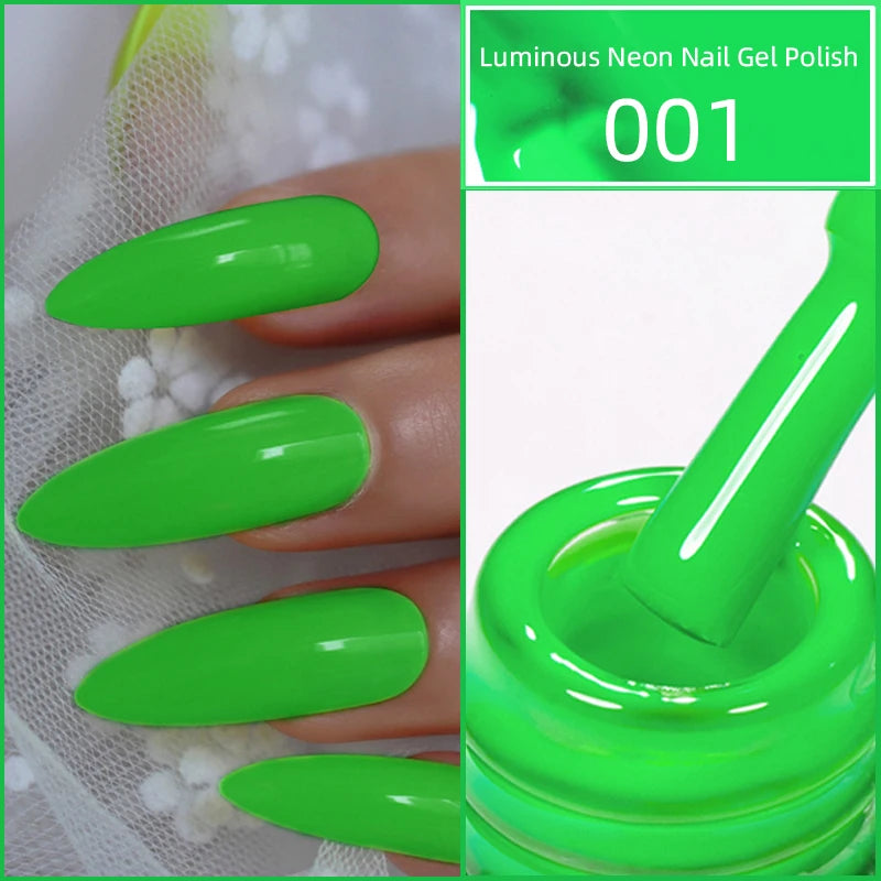 15ml Neon Luminous Gel Nail Gel Polish UV Soak off Lacquer Varnishes Summer Candy Hot Pink Green Yellow Nails Art