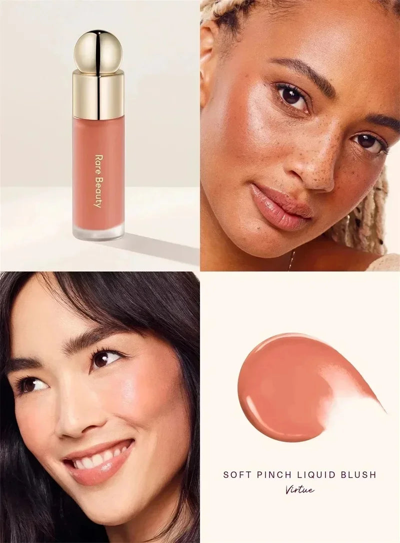 Rare Beauty Rose Neutral Mauve Blush Powder Portable Makeup Liquid Blush Moisturizing Dual-use Waterproof Lip Gloss Plump Smooth