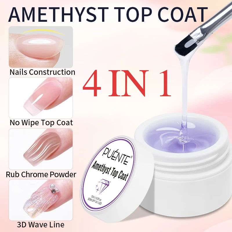 PUENTE 5ml Flower Fairy Gel Nail Polish Pink Blue Purple Natural Dried Flowers Gel For Nail Art Soak Off UV Varnish For Manicure
