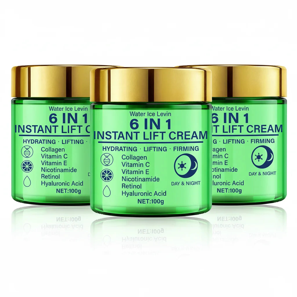 6-in-1 Instant Lift Cream Collagen Vitamin C Retinol Blend. Hydrates, Lifts, Firms Skin. Day Night Use. Visible Tightening. 100g.