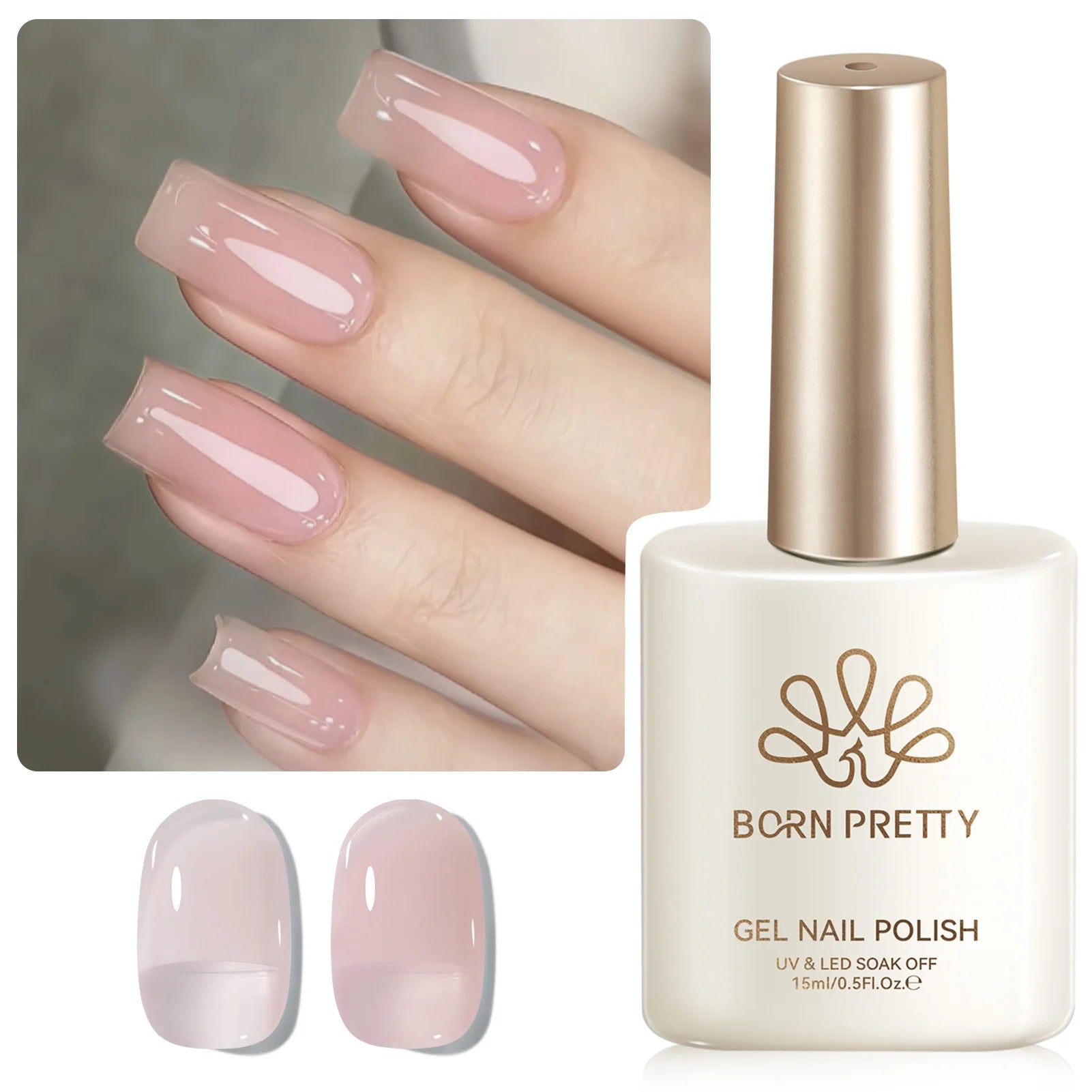 BORN PRETTY 15ML Pearl White Pearl Shell Thread Gel Nail Polish Shiny Glitter Varnis Semi Permanent For Soak Off Gel Nail Art