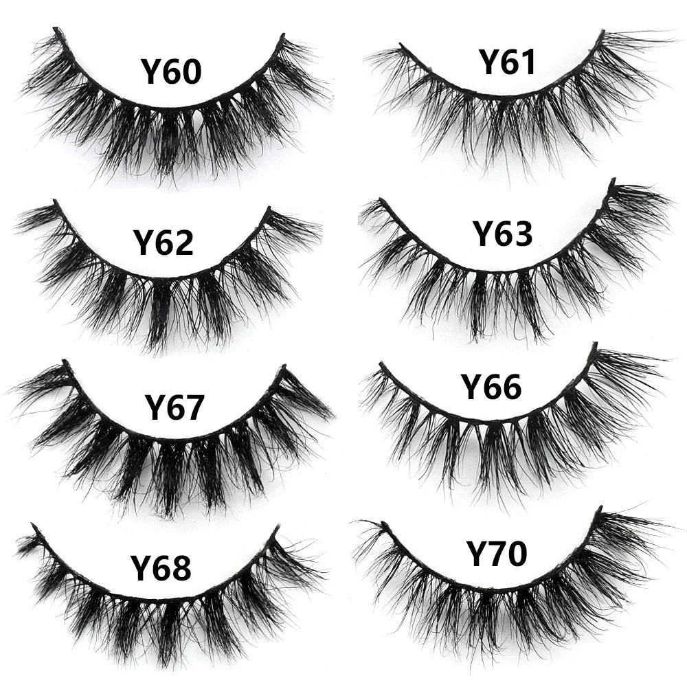 FOXESJI Real Mink Fluffy Short Eye Lashes Extension Wispy Soft Natural Short False Eyelashes Daily Wear Full Strip Lashes Makeup