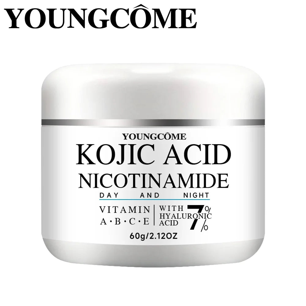 Day & Night Facial Cream with Kojic Acid, Niacinamide, Vitamins A/B/C/E and Hyaluronic Acid - Daily Hydrating & Nourishing Skinc