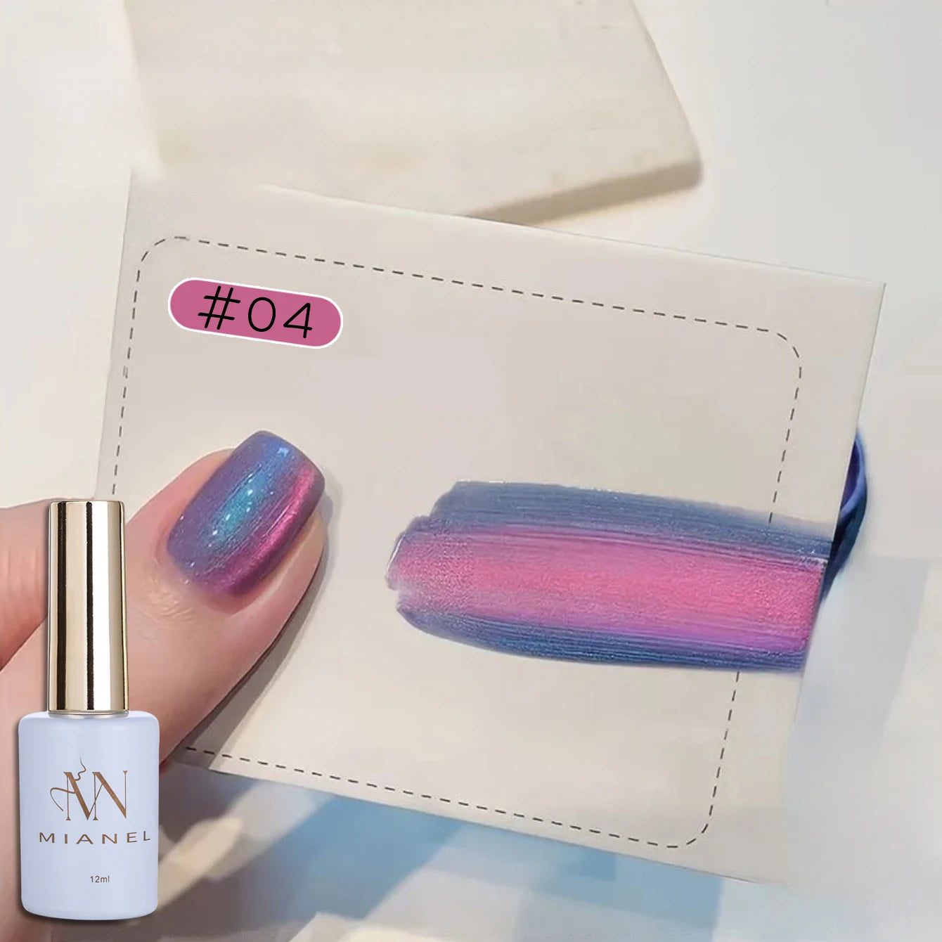 MIANEL 12ML Summer Nails Northern Lights Glass Bead Magnet Cat Eye Gel Nail Polish Nail Art Blue Nails Pink Nails 1-6pcs