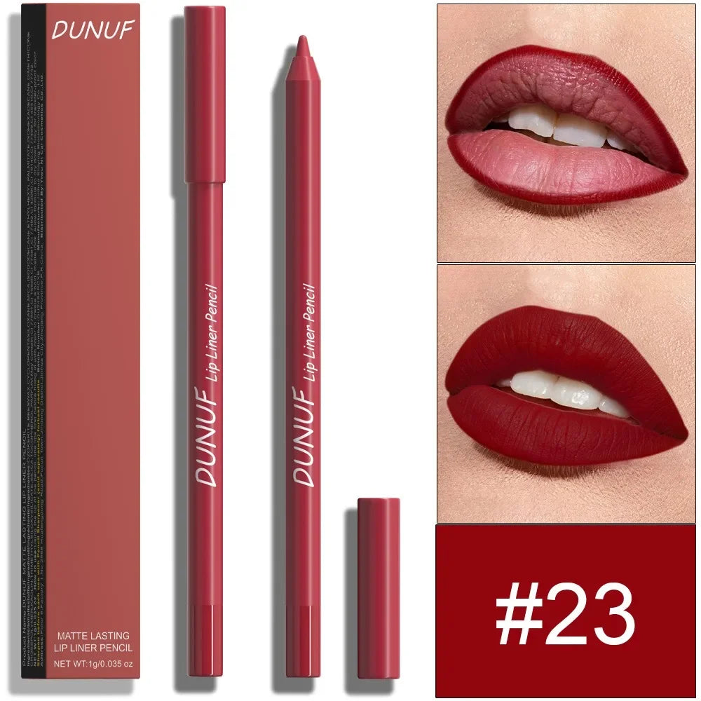 24 Colors Foaming Lipliner Durable Waterproof Soft Mist Lipstick Pen Gentle Pink Brown Purple Colors Matte Lip Contouring Pencil