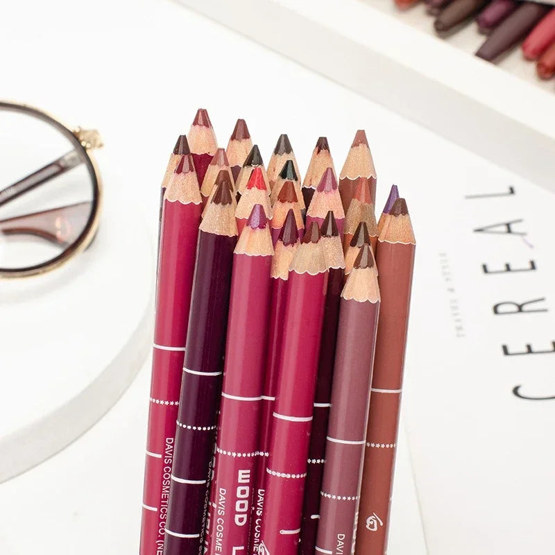 28Color Antifouling Lip Liner Professional Lipstick Pen Precise Waterproof Lip Outline Pencil Lip Makeup Lasting Eyeliner Creamy