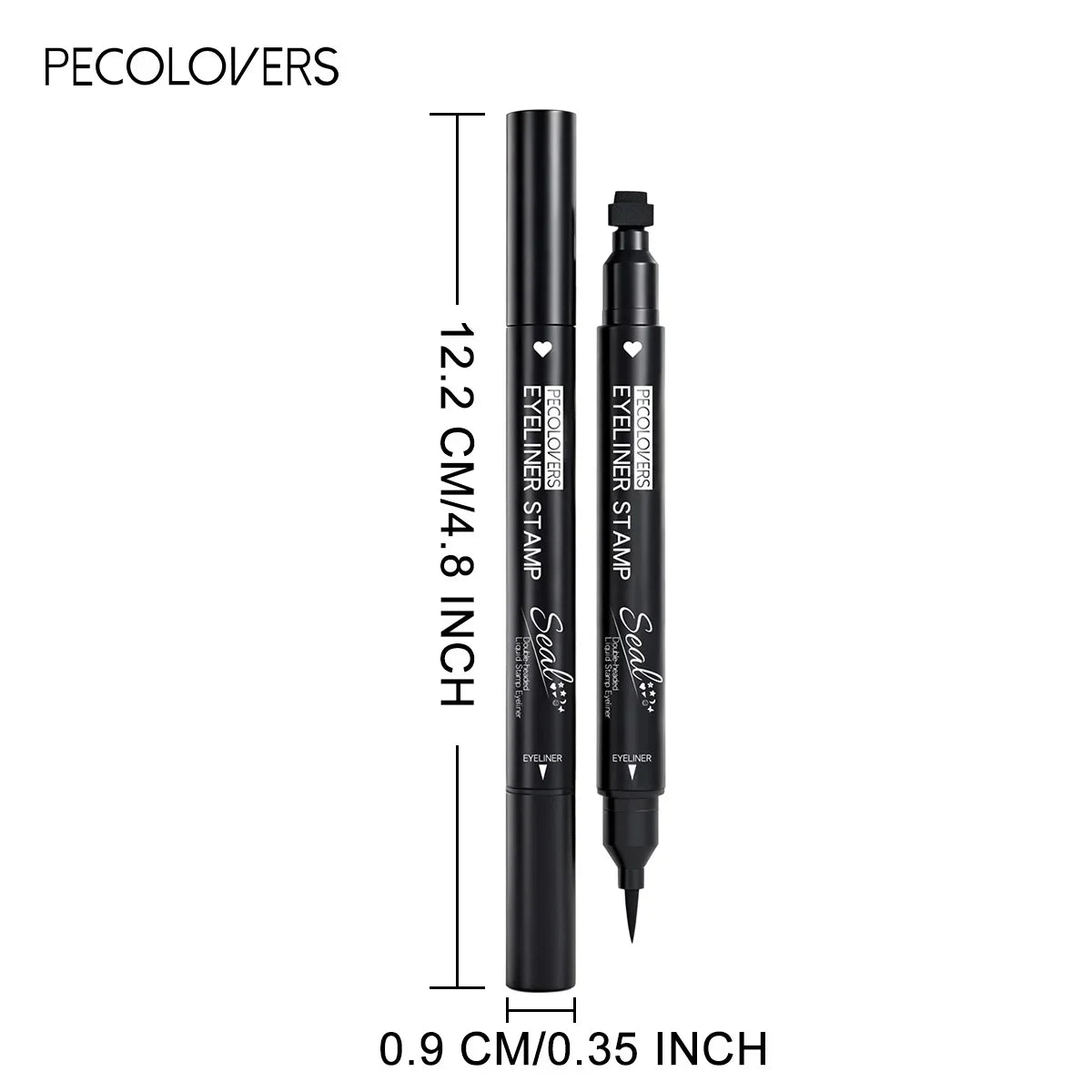 7PCS/SET Double Head Moon Star Heart Flower Liquid Eyeliner Pen Black Stamp Makeup Seal Eyeliner Pencil Waterproof Cosmetic