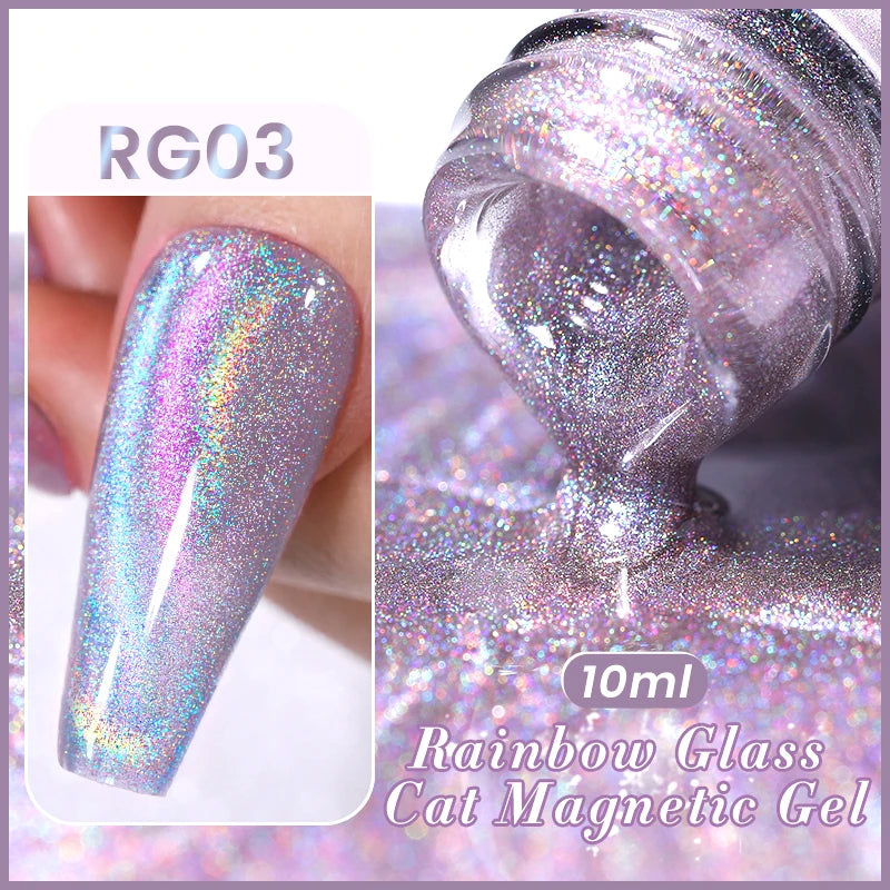 BORN PRETTY 10ml Rose Gold Cat Magnetic Gel Polish Pink Orange Soak Off UV LED Varnis Semi Permanent for Nail Art Design at Home