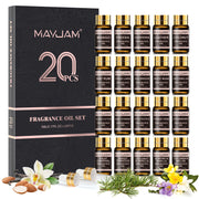 MAYJAM Fragrance Oils Kit 20pcs/set Coconut & Vanilla White Musk Watermelon Strawberry Oil for Humidifier Diffuser Candle Making
