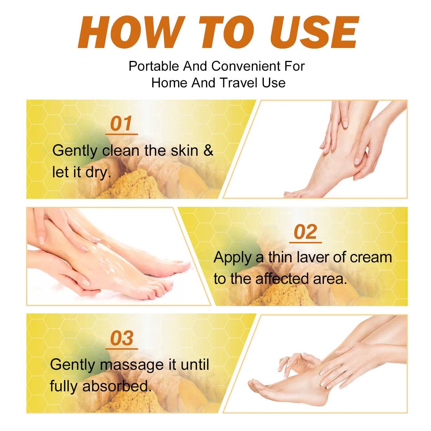 Turmeric bee Venom Moisturizing and Anti-Cracking Hand and Foot Cream deeply nourishes and repairs the skin 100g