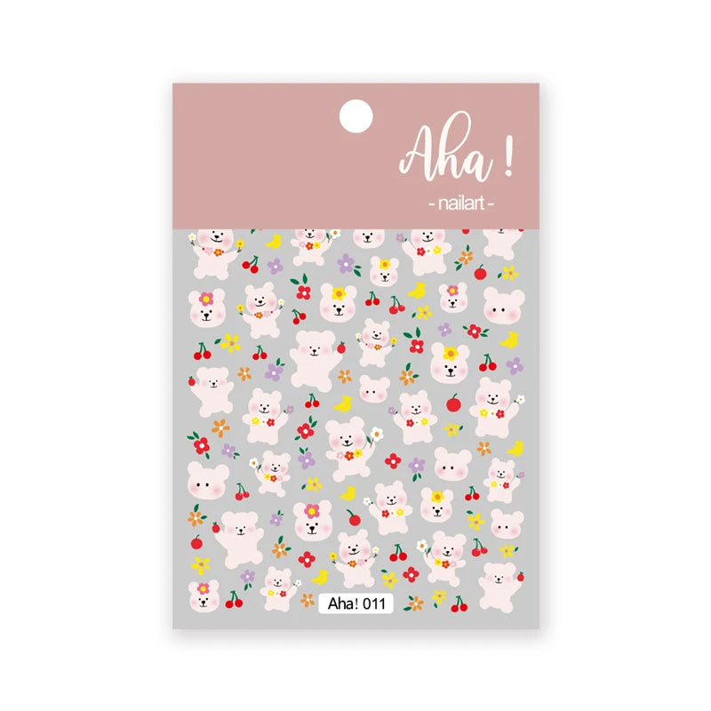 1pc Cute White Cloud Nail Stickers Ultra Thin Nail Art Stickers Self Adhesive Decals Star Moon/Flower/Clouds Kawaii Nail Decals