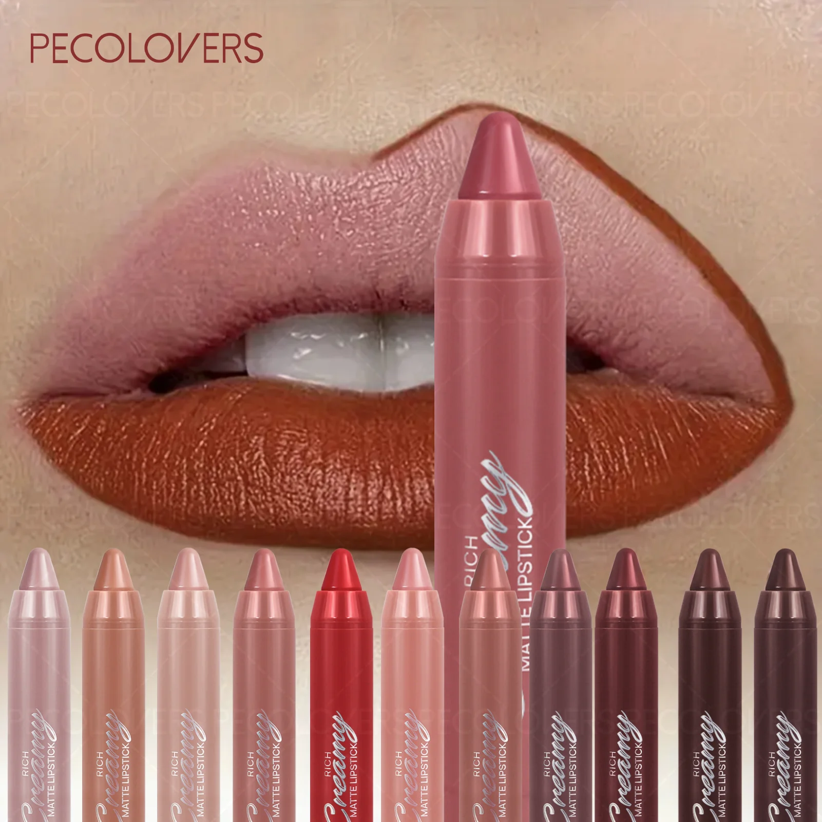 Colors Matte Lip Liner and Lipstick, Easy To Accurately Apply, Waterproof Long-lasting Non-sticky, Perfect Festival Gifts