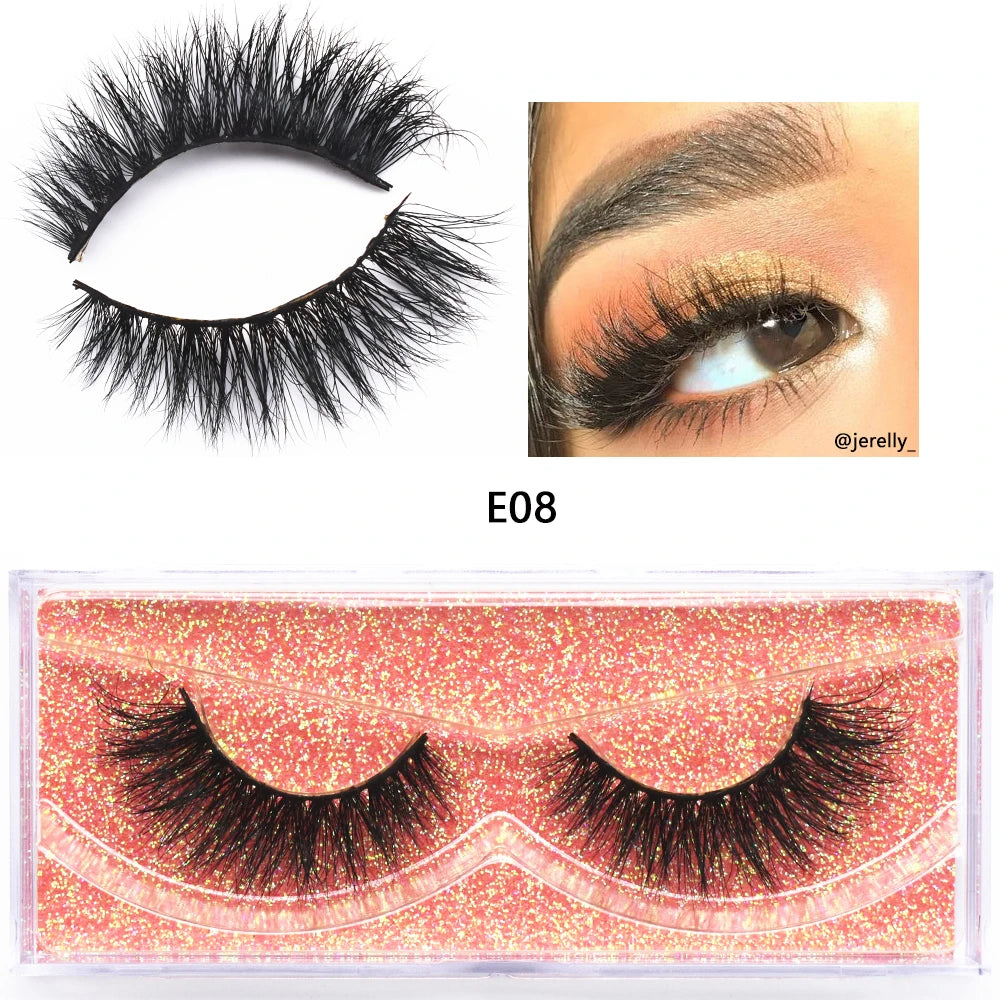 Mink Fake Eyelashes 3D Mink Lashes Natural Long False Eyelash Cruelty-free Mink Hair Fluttery False Lashes Makeup D101 Lash Gift