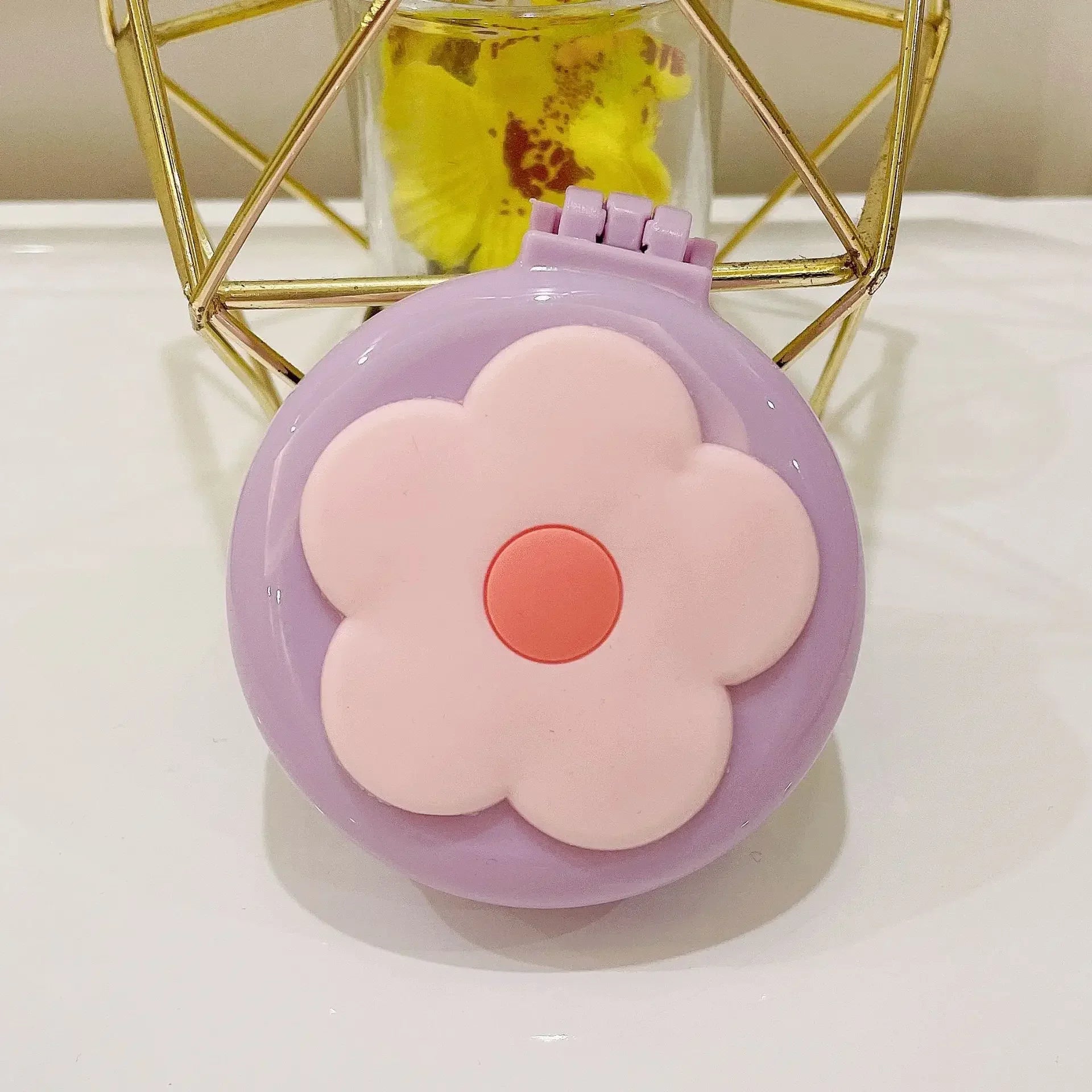Baby Girls Kawaii Cute Cartoon Animal Folding Massage Comb with Makeup Mirror for Children Travel Portable Plastic Hair Brush