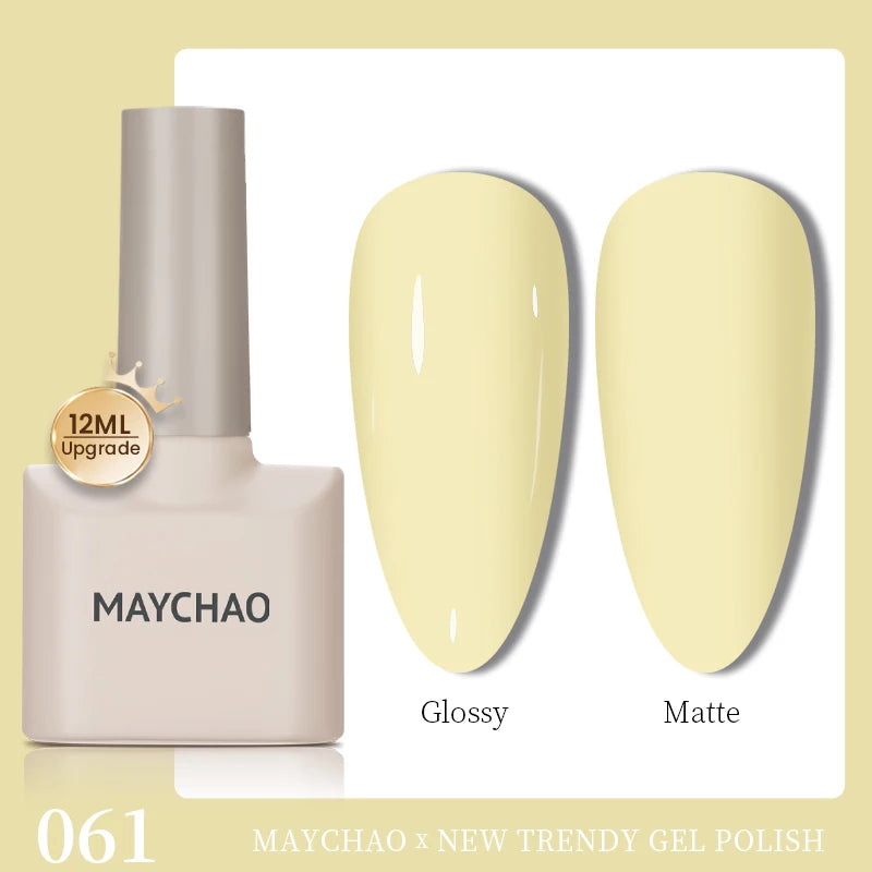 MAYCHAO 12ml Gel Nail Polish Set Professional Salon Nail Art Gels Varnish UV LED Semi Permanent Nail Lacquer Nail Supplies