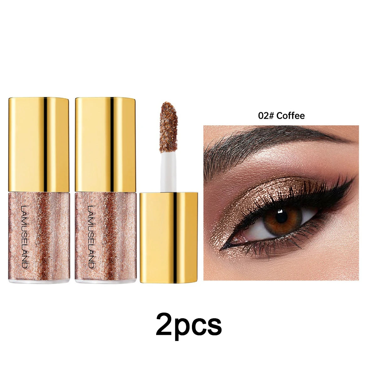 Pearly Liquid Eyeshadow Makeup Waterproof Shimmer Glitter Eye Shadow Highlighter Lasting Eye Tint for Daily Natural Smokey Look