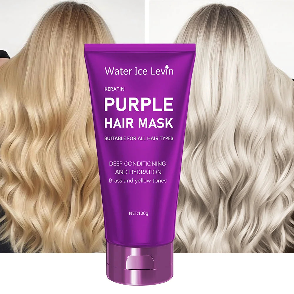 Purple Hair Mask - For blonde, platinum, bleached, silver, gray, ash, and brass-toned hair - Removes yellow tones and conditions dry, damaged hair - Cruelty-free and vegan
