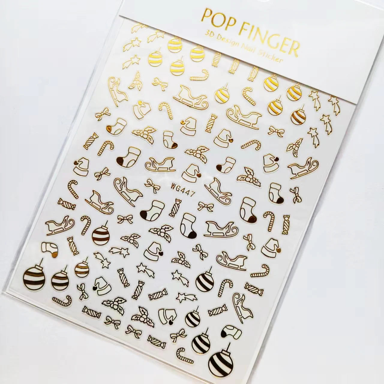 Sliver Bronzing 3D Christmas Nail Art Decoration Sticker Sparkly White Colorful Glitter Geometry Snowflake Winter Slider Foil