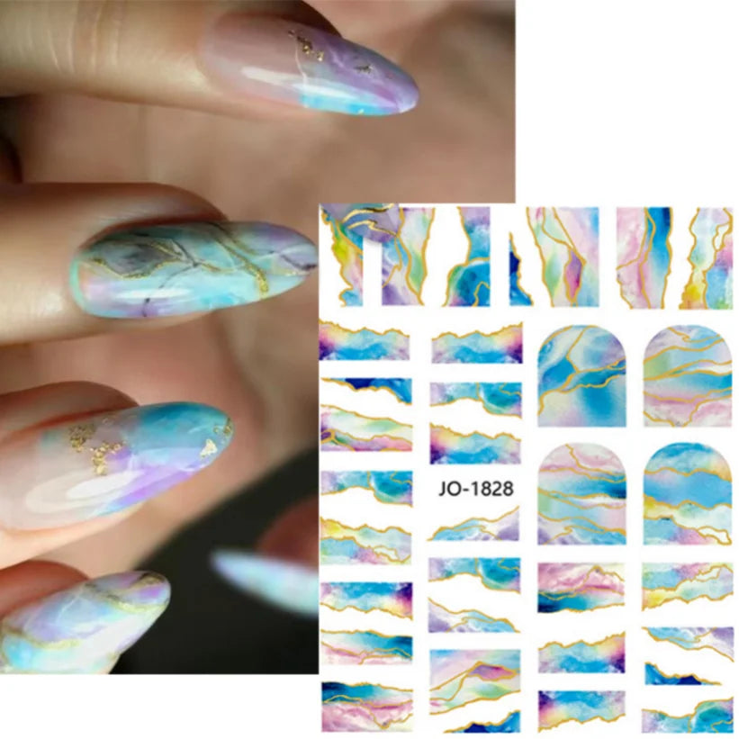 Nail Stickers 3D  Metal Line Sliver Gold Thorns Vine Curve Stripe Lines Tape Swirl Sliders Manicure Adhesive Gel Nail Art Decals