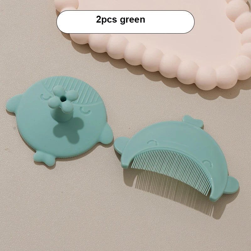New Baby Hair Comb Accessories Cartoon Cute Comb Infant Bathing Soft Comb Newborn Hair Cleaning Supplies Silicon Head Massage