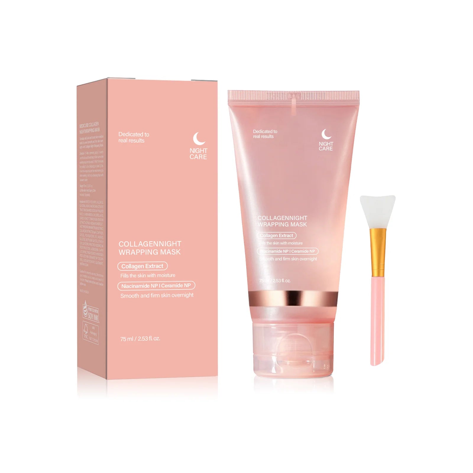 Overnight Collagen Firming Mask 75ml - Deep Moisturizing Pulling Formula for Smooth, Radiant Skin by Morning Wake-Up Glow.