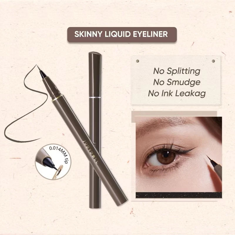 Judydoll Liquid Eyeliner, Ultra Fine Liquid Eyeliner Waterproof with Smooth Strong Fibres, Smudge-proof, Longwearing, Smooth
