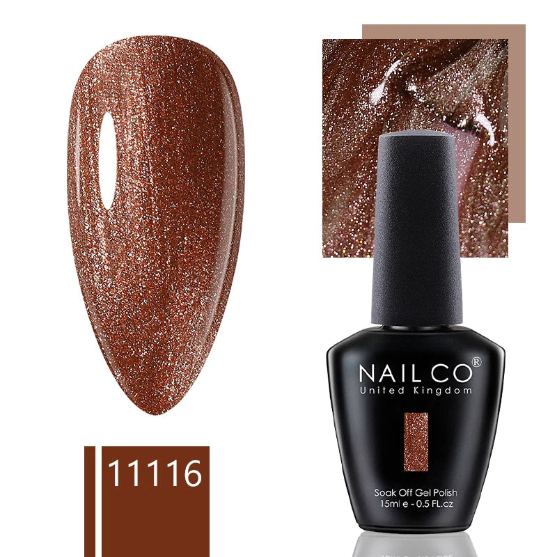 NAILCO 15ml Dark Gel Nail Polish Semi-permanent Varnish Hybrid UV Nails Art Glitter Colors Gel Polish Manicure Enamels For Nails
