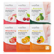 6 Pairs SADOER Fruits Foot Mask Moisturizing Anti Wrinkle Foot Peeling Mask Exfoliating For Feet Spa Pedicure Skin Care