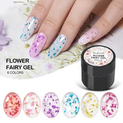 PUENTE 5ml Flower Fairy Gel Nail Polish Pink Blue Purple Natural Dried Flowers Gel For Nail Art Soak Off UV Varnish For Manicure