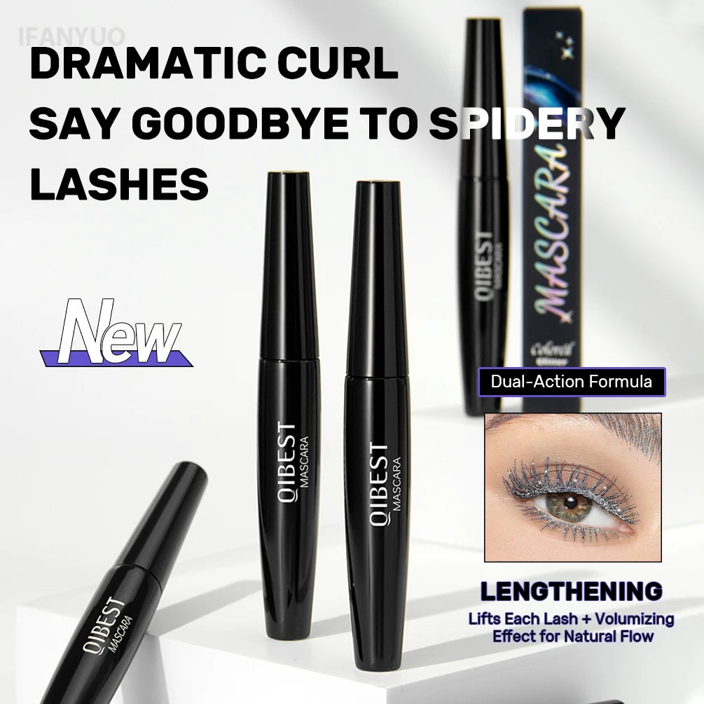 Pink Diamond Mascara Sweat Proof Glitter Eyelashes Shining Sequins Quick Dry Lasting Curling Thick Length Mascara Shimmer Makeup