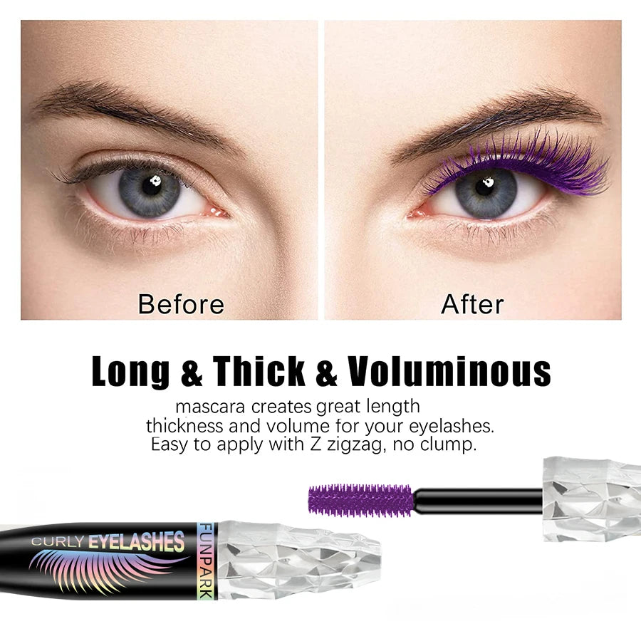 5D Mascara with Big Eyes Waterproof Thickening Lengthening Curling Liquid Fiber Mascara Eyelash Extension Makeup Gifts for Women