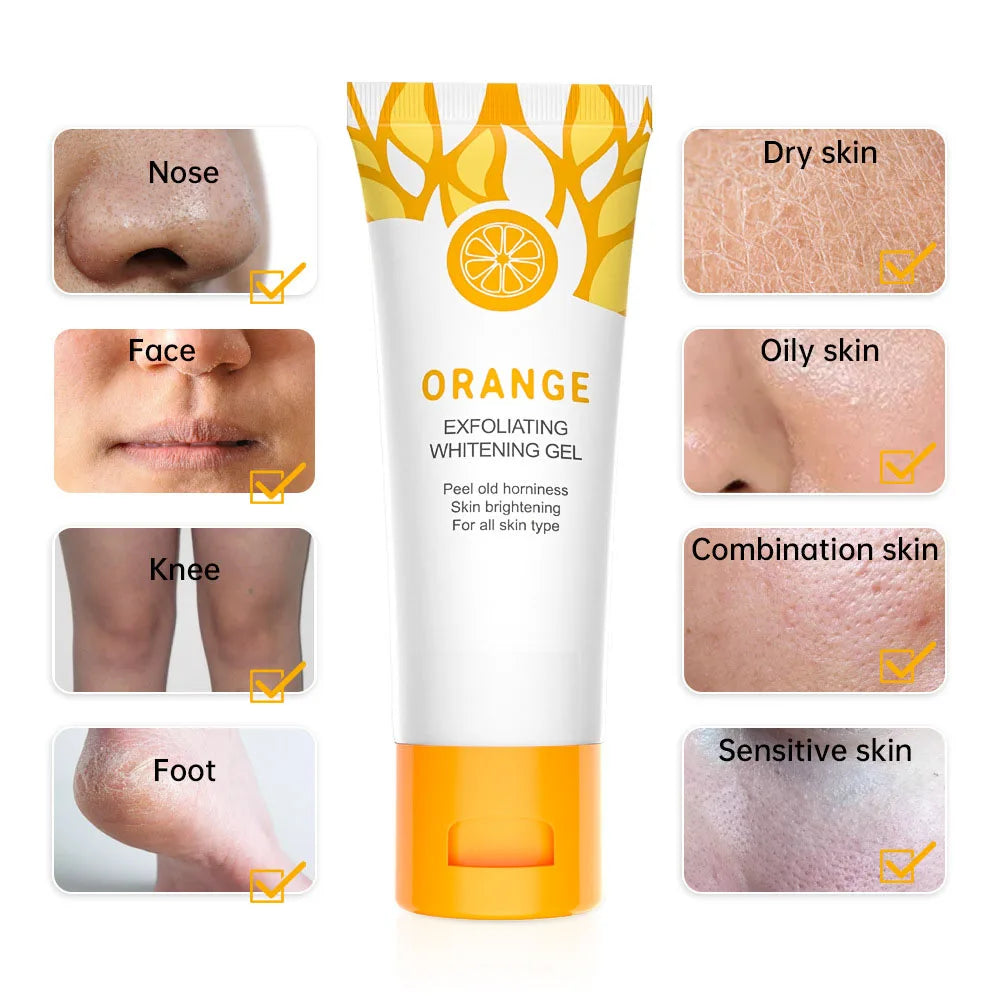 50g Orange Exfoliating Gel Dead Skin Remover Brighten Peeling Gentle Repair Scrub Whiten Hydrating Moisturizing Korean Skin