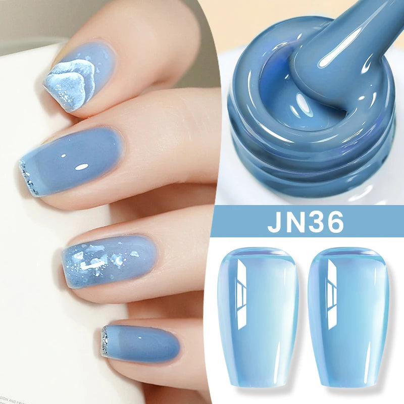 BORN PRETTY 10ml Translucent Color Gel Polish Jelly Nude Autumn Jelly Amber Semi Permanent UV Gel Nail Art Soak Off Gel Varnish