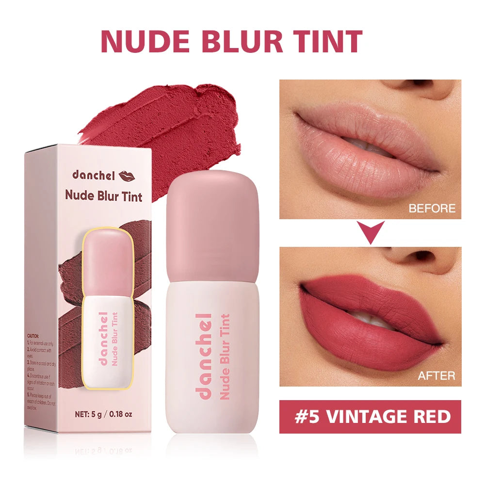 K‑Beauty Nude Blur Tint 15 Light Apricot 2‑in‑1 Lip & Cheek Stain Soft‑Focus Matte Long Lasting Waterproof Korean Lip Makeup