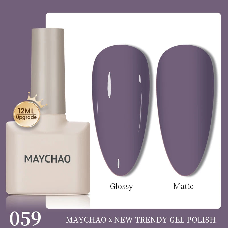 MAYCHAO 12ml Gel Nail Polish Set Professional Salon Nail Art Gels Varnish UV LED Semi Permanent Nail Lacquer Nail Supplies