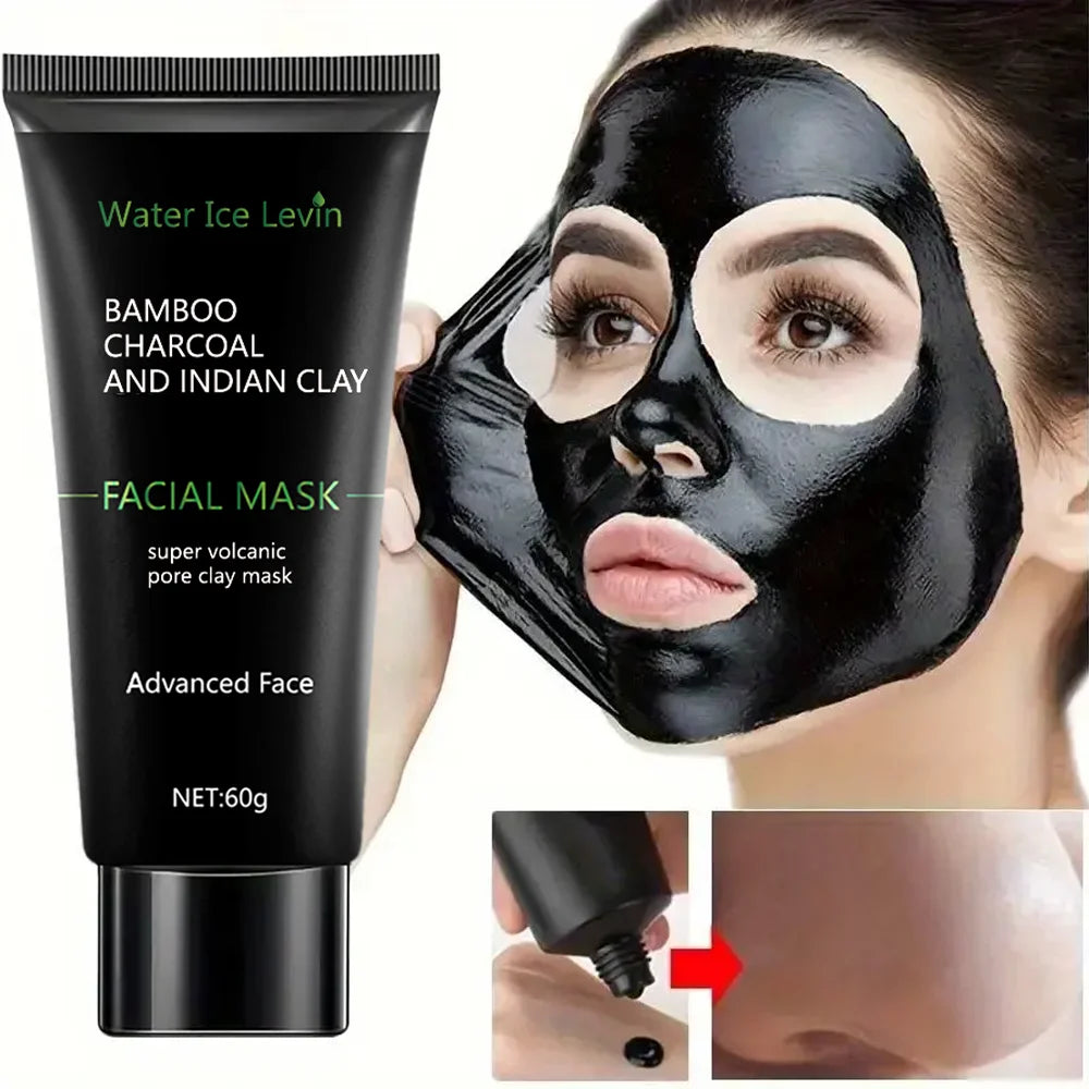 Bamboo Charcoal Black Mask, Deeply Moisturizing, Deep Cleansing and Oil Control, Absorbs Dirt, Bids Farewell to Rough Skin, Makes Skin More Delicate, Anti-Stretch Mask, Suitable for Both Men and Women