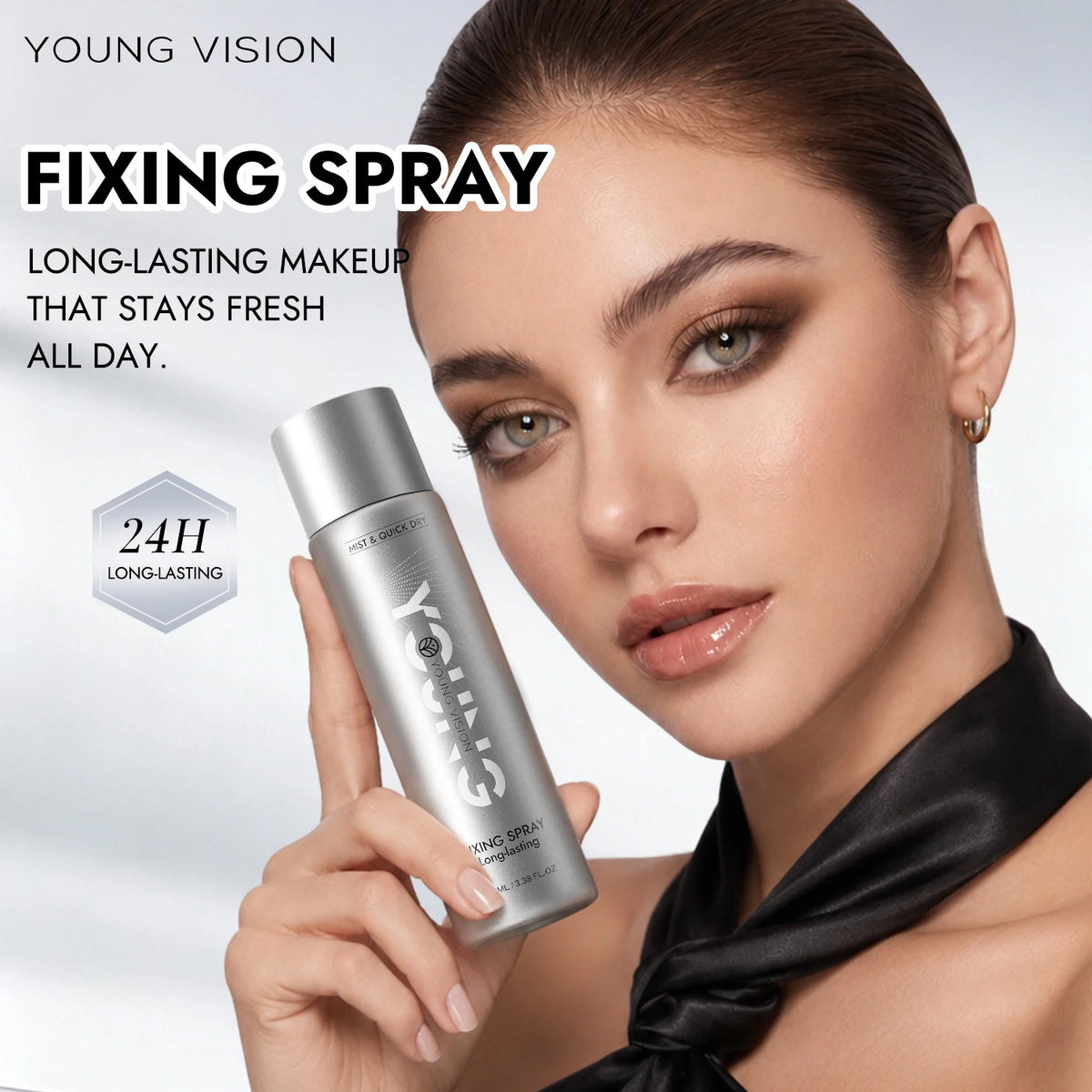 YOUNG VISION 100ml Makeup Setting Spray – Long-Lasting Matte Finish, Oil-Control, 3-Layer Film-Forming, Alcohol-Free, Hydrating,