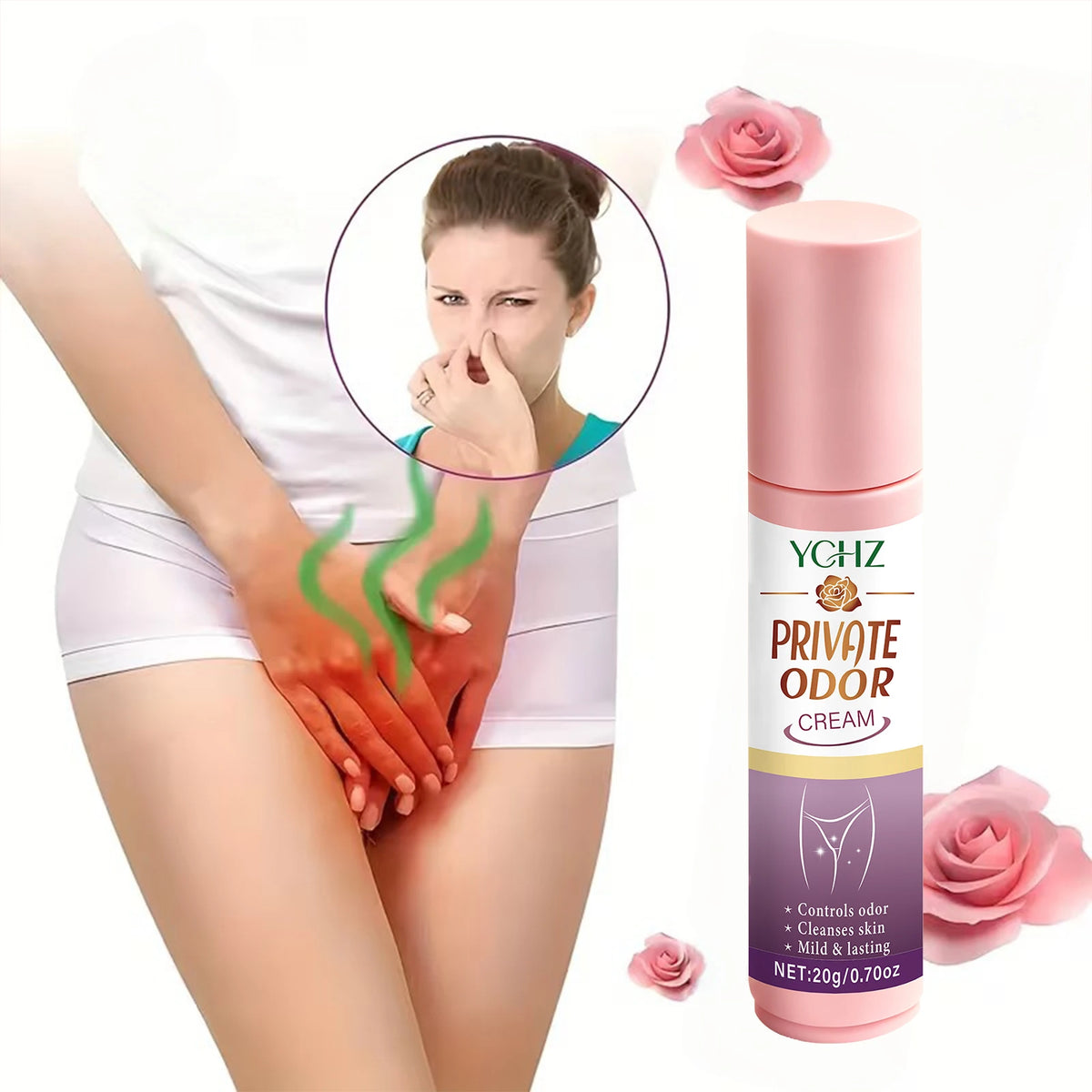 Women's Intimate Cream, Women's Underwear Deodorant Fresh Fragrance, Personal Underwear Hygiene Care Product-20G