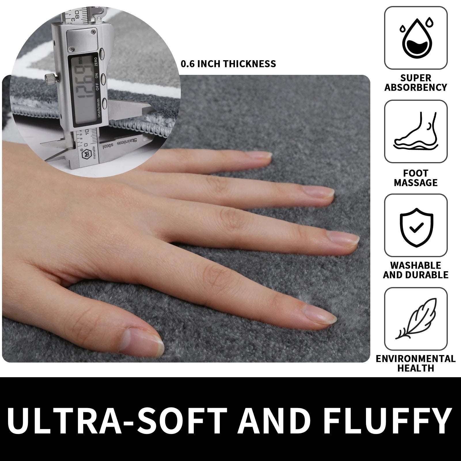 Super Absorbent Bath Mat Memory Foam Carpet Non-slip Bathroom Rug Bathtub Side Floor Rugs Shower Room Doormat Toilet Footpad