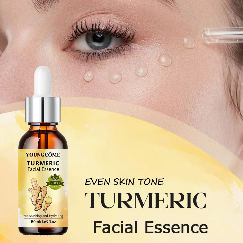 Turmeric Facial Essential Oil  Brighten Skin Tone Prevent  Anti-Aging & Wrinkle Pore Shrink Moisturizing Collagen Facial Serum