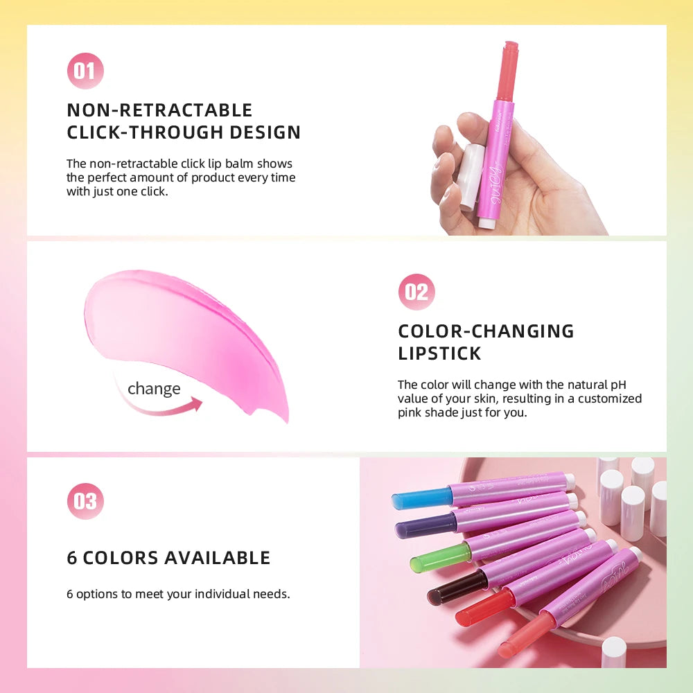 Juicy Color Changing Lip Balm Antioxidant Smooth Texture Evens Out Skin Tone Long Lasting Moisturizing Soothing Protecting Lip