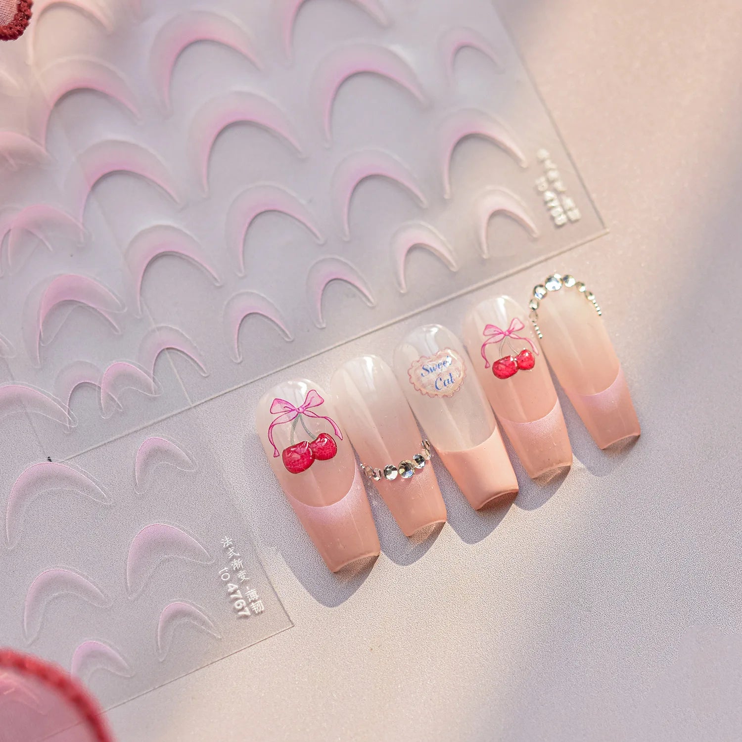 1pcs Elegant 5D Pearl Lace Wave Nail Art Stickers Exquisite White Lines Nail Decoration Decals DIY Self Adhesive Transfer Slider